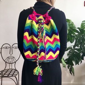 Authentic Colombian Handmade Wayuu tribe backpack